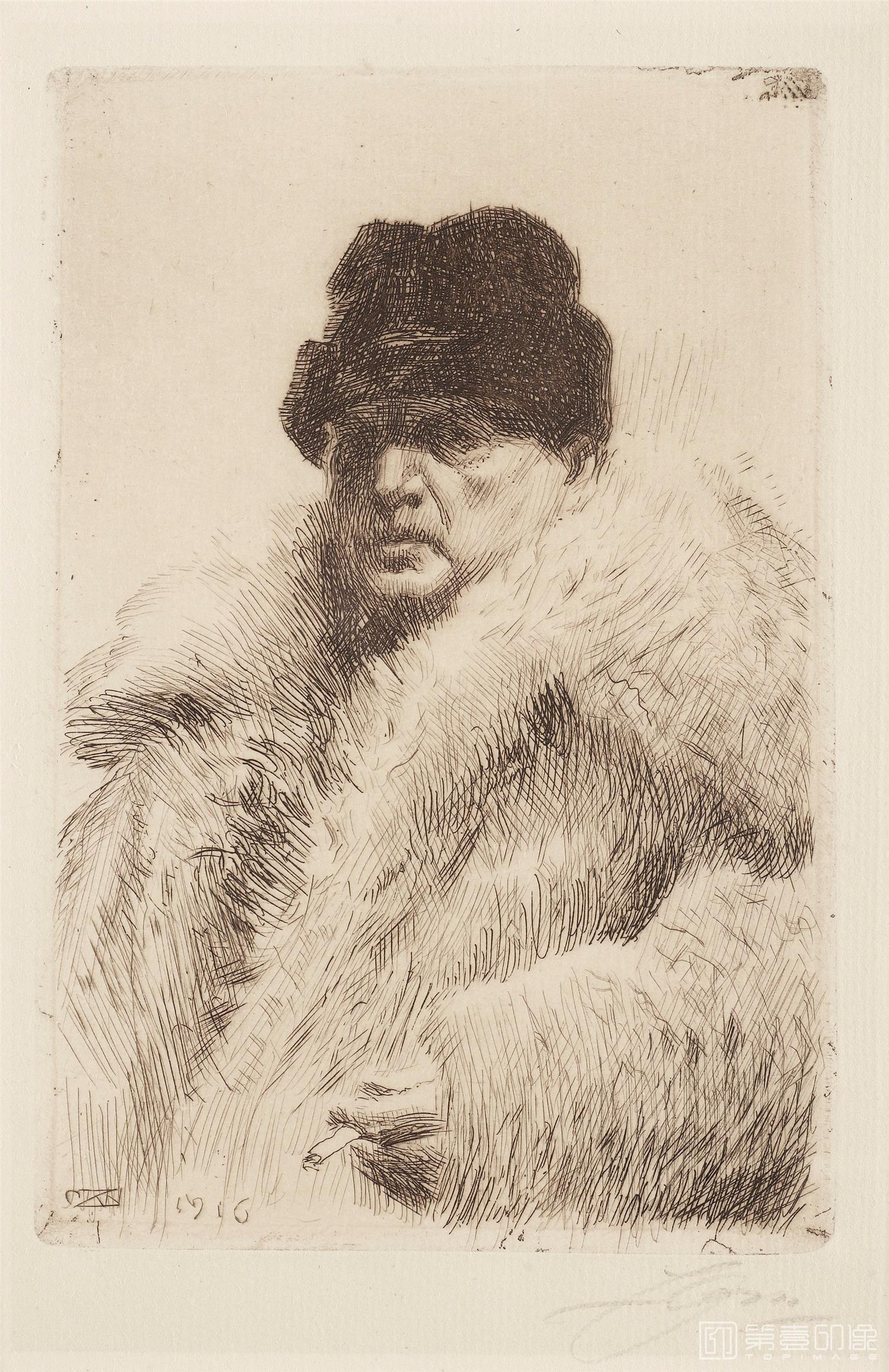 素描-安德斯·佐恩 Anders Zorn作品-188